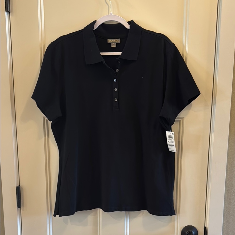 ✨BRAND NEW! Black Style&Co Women's Polo Shirt